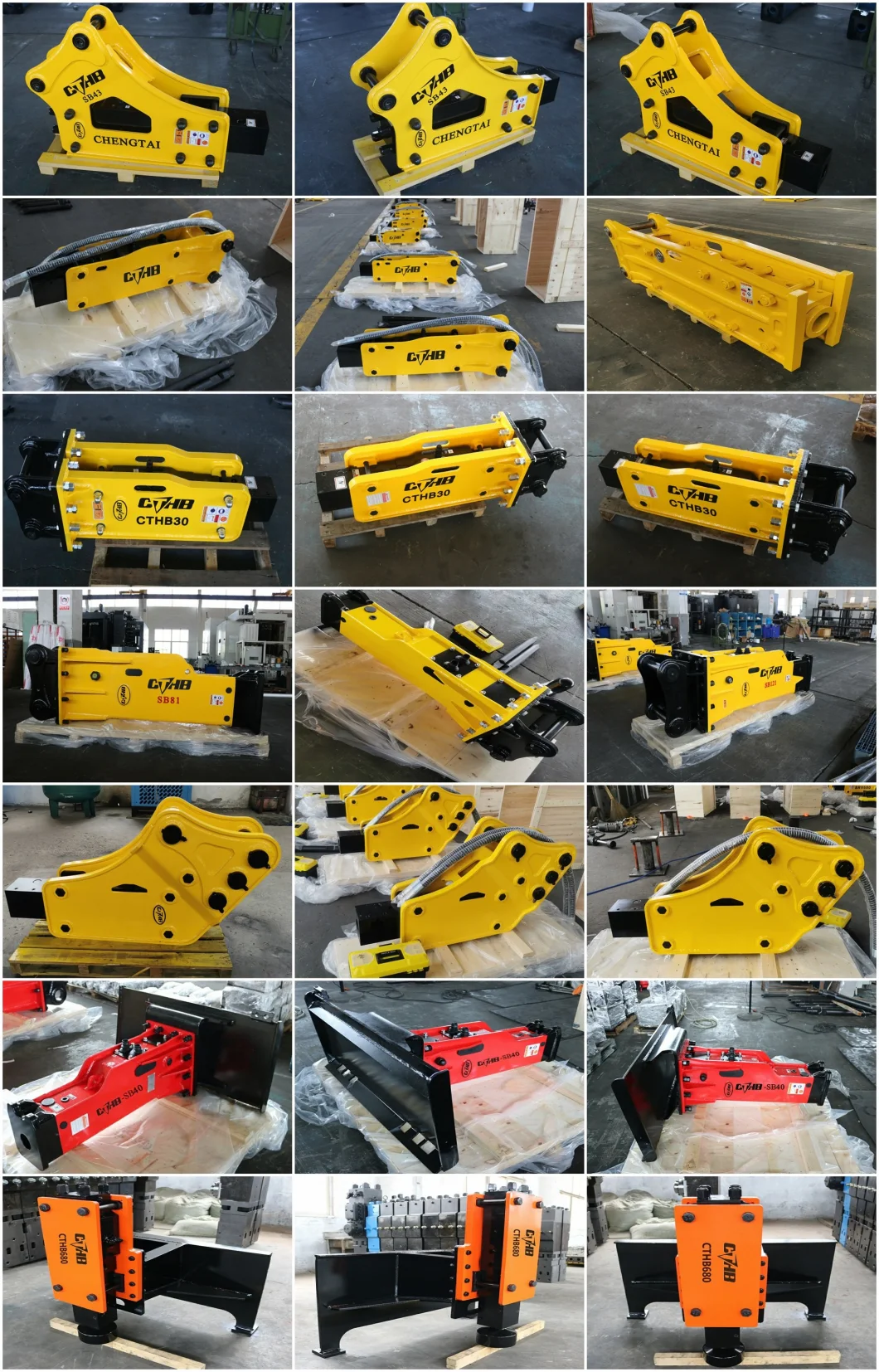 Power Tools Rammer Hydraulic Breaker Demolition Hammer Cthb Hydraulic Breaker Hammer Cylinder Chisel Spare Parts